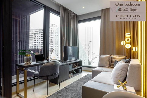 🎊 For Rent Condo ASHTON ASOKE - RAMA 9 Building 1, Floor 19,1 bed room, Room size 41 sqm