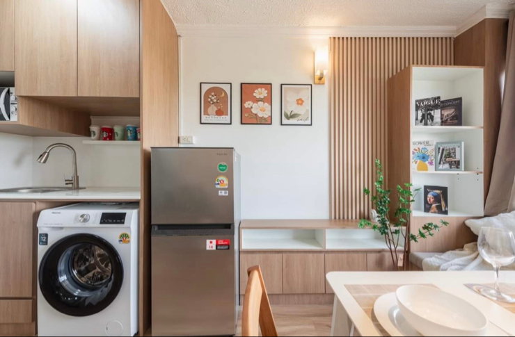 รูป S163 ให้เช่าคอนโด Dynasty Condominium (ไดนาสตี้ คอนโดมิเนียม)บิ้วอินใหม่ ทั้งห้อง ทำเลดี เดินทางสะดวกทุกเส้นทาง ซอยลาดพร้าว 71 พร้อมเข้าอยู่ - รูปที่ 11/15