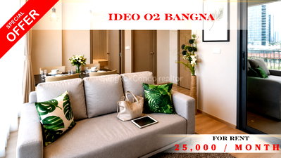 Condos for rent : 🍀🍀 Cozy Room 🍀🍀 For Rent 📍 Ideo O2 Bangna 🌸  🚆 Near BTS Bang Na 📲 Line: @rent2022 ✨ Ready to Move In 🔖 Property Code: A01253
