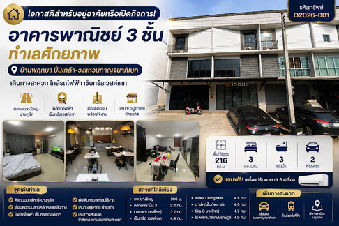 โอกาสดีสำหรับอยู่อาศัยหรือเปิดกิจการ อาคารพาณิชย์ 3 ชั้น ทำเลศักยภาพ พฤกษา ปิ่นเกล้า–วงแหวนกาญจนาภิเษก เดินทางสะดวก ใกล้รถไฟฟ้า เซ็นทรัลเวสต์เกท