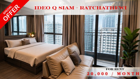🍀🍀🍀 Cozy Room 🍀 For Rent 📍 IDEO Q Siam – Ratchathewi 🌸 🚆 📲 Line: @rent2022 ✨ Ready to Move In 🔖 Code: A11590