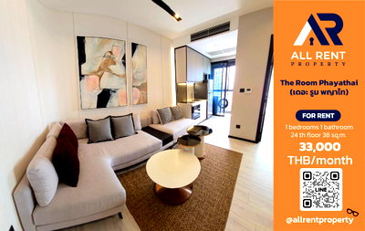 คอนโดให้เช่า : 🔥 The Room Phayathai ห้องหรูชั้นสูง ใจกลางพญาไท เพียง 30,000 บาท ✨ 1 ห้องนอน 38 ตร.ม. ชั้น 24 วิวเมืองสวย ใกล้ BTS พญาไท พร้อมเข้าอยู่