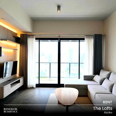 คอนโดให้เช่า : เช่าคอนโด ⭐ The Lofts Asoke 2นอน 86ตร.ม. 70k 💚 ยูนิตสวย ว่างให้เช่า ใกล้ MRT เพชรบุรี 