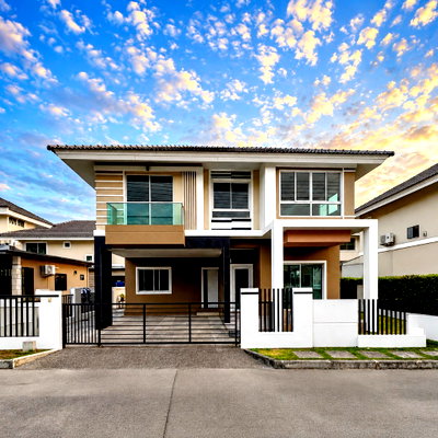 บ้านเดี่ยว รร.มงฟอร์ตวิทยาลัย แผนกมัธยม : ขายบ้านเดี่ยว 2 ชั้น ในโครงการบ้านกาญจน์กนก 12 เฟส 2 เชียงใหม่ ใกล้โรงพยาบาลกรุงเทพ (H486) T.0946511456