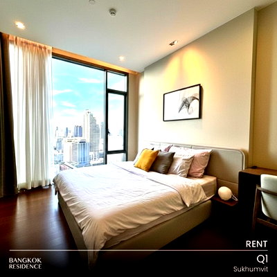 คอนโดให้เช่า : เช่าคอนโด Q1 Sukhumvit 💎 2นอน 92ตร.ม. 100k  🌆แรร์! ยูนิตวิวโล่งสวย ชั้นสูง ติด BTS นานา 