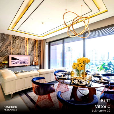 คอนโดให้เช่า : เช่าคอนโด 🌇 Vittorio Sukhumvit 39 2นอน 137ตร.ม. 160k 🌿แปลนห้องกว้างขวาง อยู่สบาย ฟังก์ชันครบครัน ใกล้ BTS พร้อมพงษ์ 