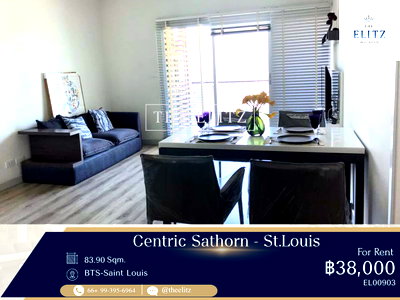 เช่าคอนโด BTS เซนต์หลุยส์ : ✨Live in the Heart of Sathorn! Modern 2BR Corner Unit at Centric Sathorn - St.Louis✨