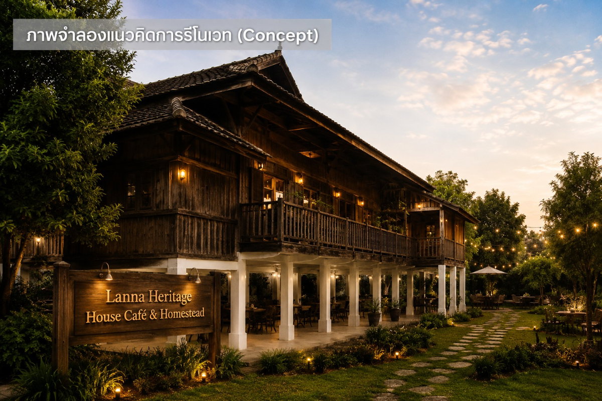 รูป ขายเรือนไม้ล้านนา (Lanna Heritage House) พร้อมที่ดิน 224 ตร.ว. รอยต่อเชียงใหม่-ลำพูน สารภี-หนองตอง เหมาะทำคาเฟ่ โฮมสเตย์ บ้านสวนเรือนไม้ การอนุรักษณ์ - รูปที่ 8/8