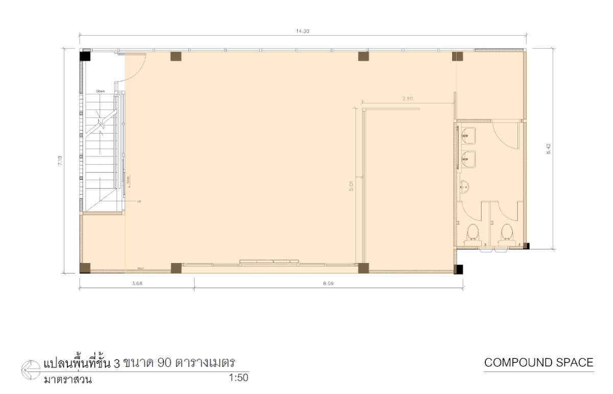 picture Compound Space 90sqm 3Fl Office Space For LEASE New Phetchaburi Road Near MRT Phetchaburi Airport Link Makkasan - 5/8