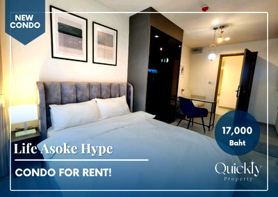 Condos for rent : Life Asoke Hype | Price 17,000 THB | Beautiful room, great location, fully furnished, ready to move in.