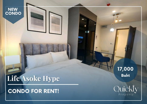 Life Asoke Hype | Price 17,000 THB | Beautiful room, great location, fully furnished, ready to move in.