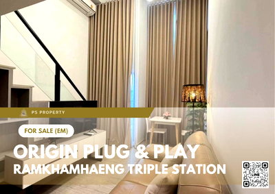 ขายคอนโด : ขายด่วน ✨ Origin Plug & Play Ramkhamhaeng Triple Station ✨ เฟอร์นิเจอร์ และ เครื่องใช้ไฟฟ้าครบ 