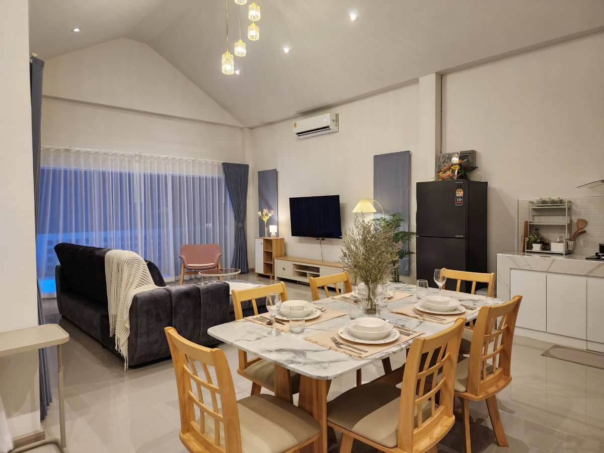 รูป ปล่อยเช่า Pool Villa ส่วนตัว โซนหางดง–บ้านถวาย เชียงใหม่ ตกแต่งเฟอร์นิเจอร์ครบ พร้อมเข้าอยู่ ใกล้กาดฝรั่ง-RW008045 - รูปที่ 6/16