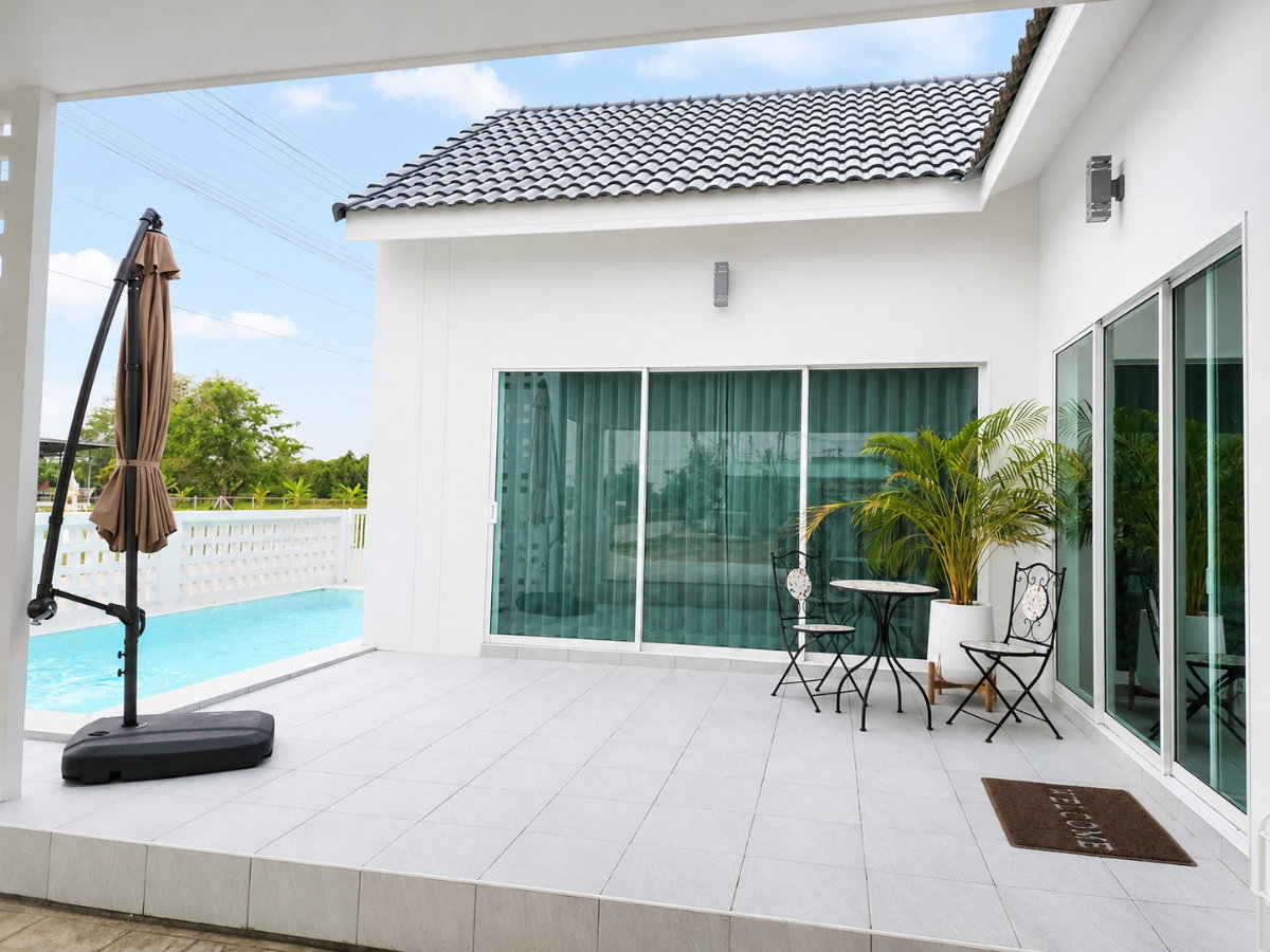 รูป ปล่อยเช่า Pool Villa ส่วนตัว โซนหางดง–บ้านถวาย เชียงใหม่ ตกแต่งเฟอร์นิเจอร์ครบ พร้อมเข้าอยู่ ใกล้กาดฝรั่ง-RW008045 - รูปที่ 3/16