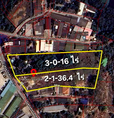 Land for sale Pattaya Sai 2 : Beautiful land for sale in Pattaya-Naklua, prime location near Sukhumvit Road, easy access.