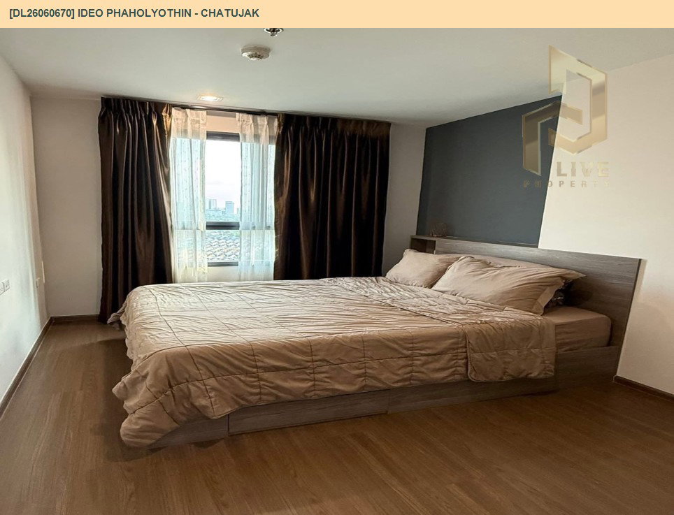 รูป DL26060670 ให้เช่าคอนโด ไอดีโอ พหลโยธิน - จตุจักร (IDEO Phaholyothin - Chatujak) ใกล้ BTS สะพานควาย พร้อมเข้าอยู่ โทรด่วน 0638692663 LineID @952jdxxk - รูปที่ 9/13