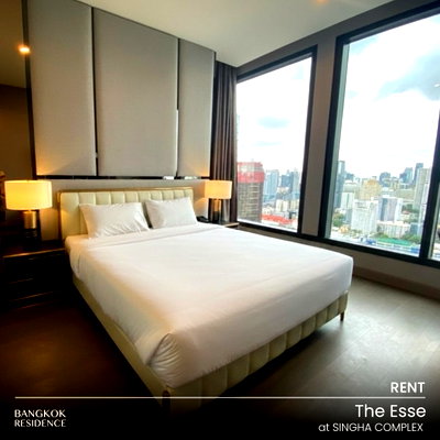 คอนโดให้เช่า : เช่าคอนโด 🌃 The Esse at Singha Complex  2นอน 77ตร.ม. 69K 💚 ห้องสวยชั้นสูง พร้อมเช่า ใกล้ MRT เพชรบุรี   