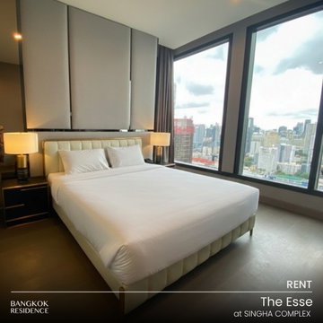 Rental Condo 🌃 The Esse at Singha Complex, 2BR 77 sq.m. 69K 💚 High Floor Beautiful Unit, Near MRT Phetchaburi