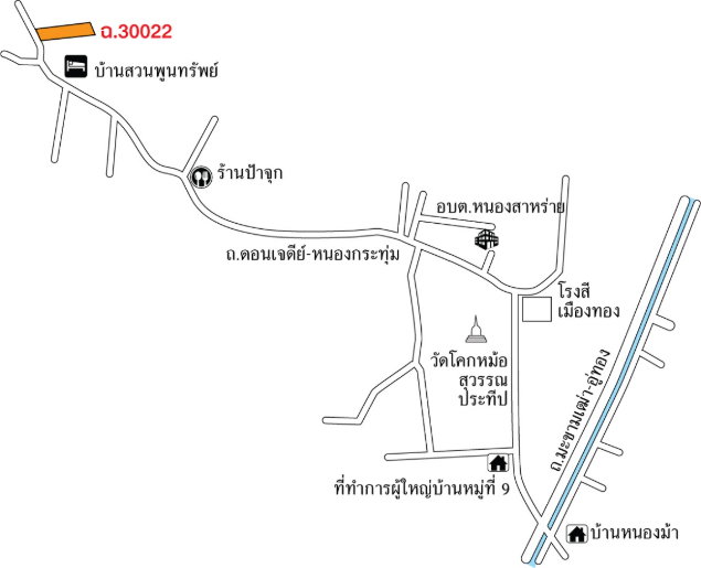 รูป อาคารสำนักงาน 3 ชั้น และโกดัง ตั้งติดถนนโคกหม้อ-ห้วยม้าลอย อำเภอ ดอนเจดีย์ จังหวัด สุพรรณบุรี รหัสแฟ้ม : 65-00174 หรือ 30297-0002 ติดต่อคุณวันวิสา - รูปที่ 14/15