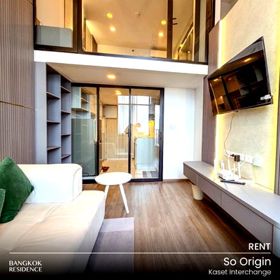 Condos for rent : Rental Condo 🌇 So Origin Kaset Interchange, 1BR 37 sq.m. 30K Rare! High Floor Beautiful Unit 🏫 Near BTS Kasetsart University 