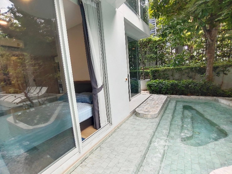 รูป ให้เช่าคอนโดติดสระ Pool Access ทองหล่อขนาดใหญ่พร้อมเฟอร์นิเจอร์ - รูปที่ 19/56
