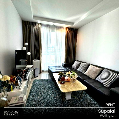 คอนโดให้เช่า : เช่าคอนโด 💎 Supalai Wellington 2นอน 88ตร.ม. 35k 🛌🏻 ยูนิตสวย ว่างแล้ว ใกล้ MRT ศูนย์วัฒนธรรมฯ 