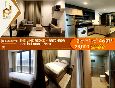 Condos for rent : DL26060679 Condo for rent, The LINE Asoke - Ratchada near MRT พระราม 9, ready to move in, call urgently 0614453194 LineID @952jdxxk