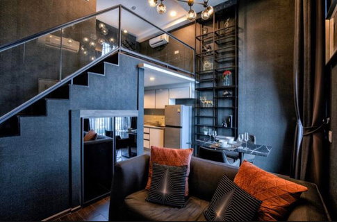 *** Condo for rent : C Ekkamai 1 Bedroom loft High floor Fully furnished Built-in furniture Unblock view ***