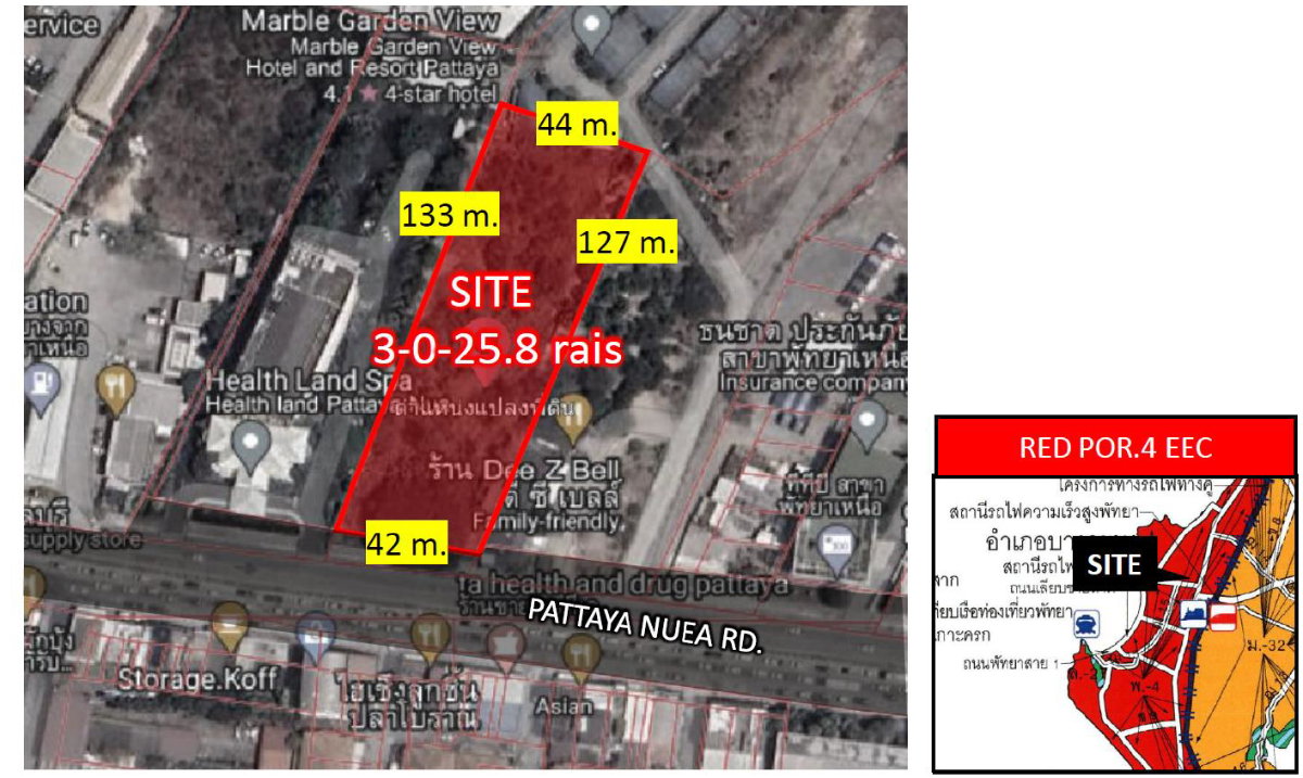 picture Prime High-Rise Opportunity: 3-Rai Land in North Pattaya, EEC Red Zone (FAR 10) Maximum Development Potential Near Future Monorail Station - 1/2