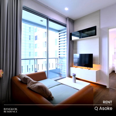 คอนโดให้เช่า : เช่าคอนโด 🌟 Q Asoke 2นอน 48.50ตรม 30K 💫 ยูนิตสวย พร้อมเช่า ใกล้ MRT เพชรบุรี 