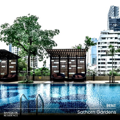 Condos for rent : Rental Condo 🔥 Sathorn Gardens, 2BR 93 sq.m. 38K 🔥 Rare Unit, Best Price, Near BTS Sala Daeng 
