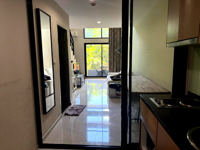 Condos for rent : ❣️Ratchada 19 ~ Duplex 2 floors 🌈 Condo for rent next to MRT Ratchada, only 300 meters, 3 minutes walk, 52 sqm🥳 Washing machine, TV