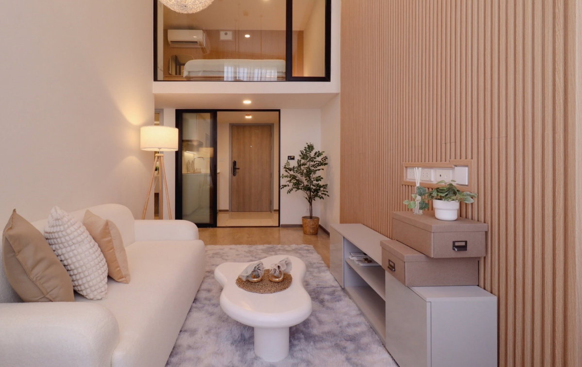 รูป 🔥 SOHO Bangkok Ratchada ห้อง Duplex 2 ห้องนอน ติด MRT เพียง 42,000 บาท ✨ 48 ตร.ม. ชั้น 18 เพดานสูง วิวเมืองสวย พร้อมเข้าอยู่ - รูปที่ 10/14