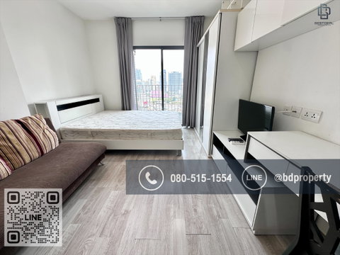 Bestdeal FOR RENT Studio 22 sqm. Rental 13,000 THB /month CONDO “IDEO MOBI RAMA 9” Near Phraram Kao 9 MRT Station 80 meters.