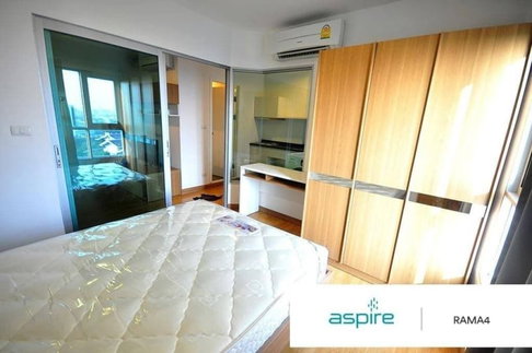 🌆✨ FOR RENT: Aspire Rama 4 — MODERN HIGH-FLOOR CITY LIVING!  💰 Rental Price: 12,000 THB/month!!  📍 1 Bedroom | 1 Bathroom | 28 sq.m. | 14th Floor