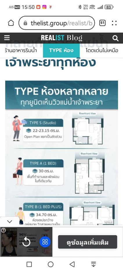 รูป ขายดาวน์คอนโดนิว ริเวอร์เรส ราชบูรณะ - รูปที่ 33/35