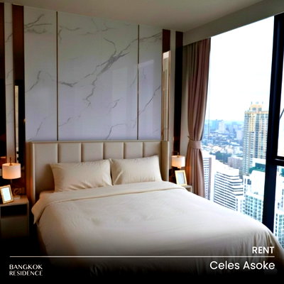 Condos for rent : Rental Condo 💎 Celes Asoke, 2br 89 sq.m. 100K 🌇 Spacious duplex unit with city views, Close MRT Sukhumvit 