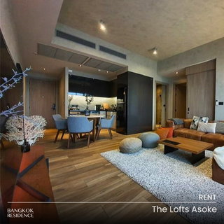 รูปภาพ Rental Condo 🌆 The Lofts Asoke, 2br 85.4 sq.m. 90K 🤎 Beautiful warm wood-tone unit, cozy luxury, near MRT Phetchaburi