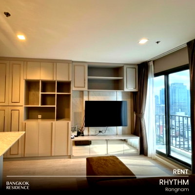 Condos for rent : Rental Condo ⚡ RHYTHM Rangnam, 2br 46.5 sq.m. 33K 🛏️ Beautiful fully furnished unit, near BTS Victory Monument 