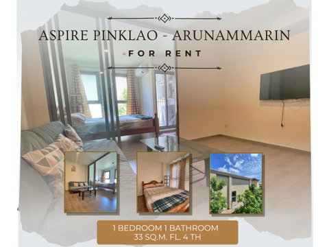 💎Condo for rent ASPIRE Pinklao - Arun Ammarin Fully furnished. Ready to move in.