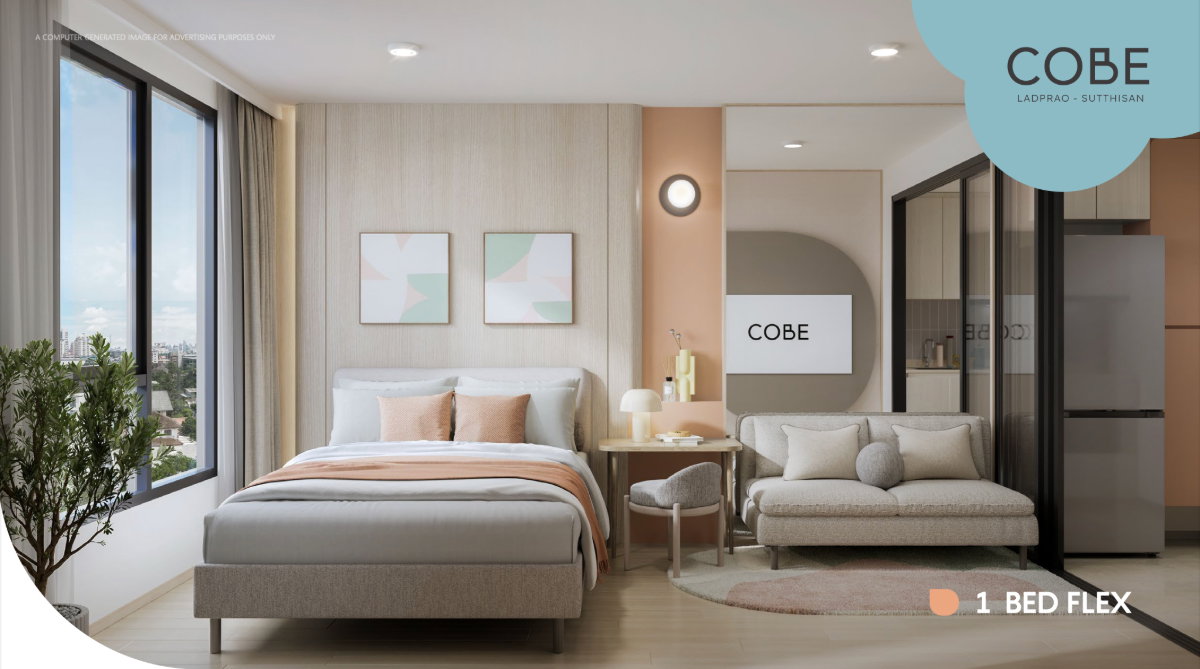 รูป ถูกกว่าเช่า! ขาย COBE ลาดพร้าว-สุทธิสาร 1 Bed Flex แต่งครบ 2.2 ล้านเท่านั้น ✨ - รูปที่ 2/6