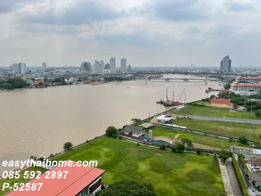 รูป P-52587 🔑 ให้เช่าคอนโดศุภาลัย ริเวอร์ รีสอร์ท ห้องสตูดิโอ ชั้น21 วิวเมือง ใกล้ BTS วงเวียนใหญ่ Line: @easythaihome 085-592-2897 - รูปที่ 4/16