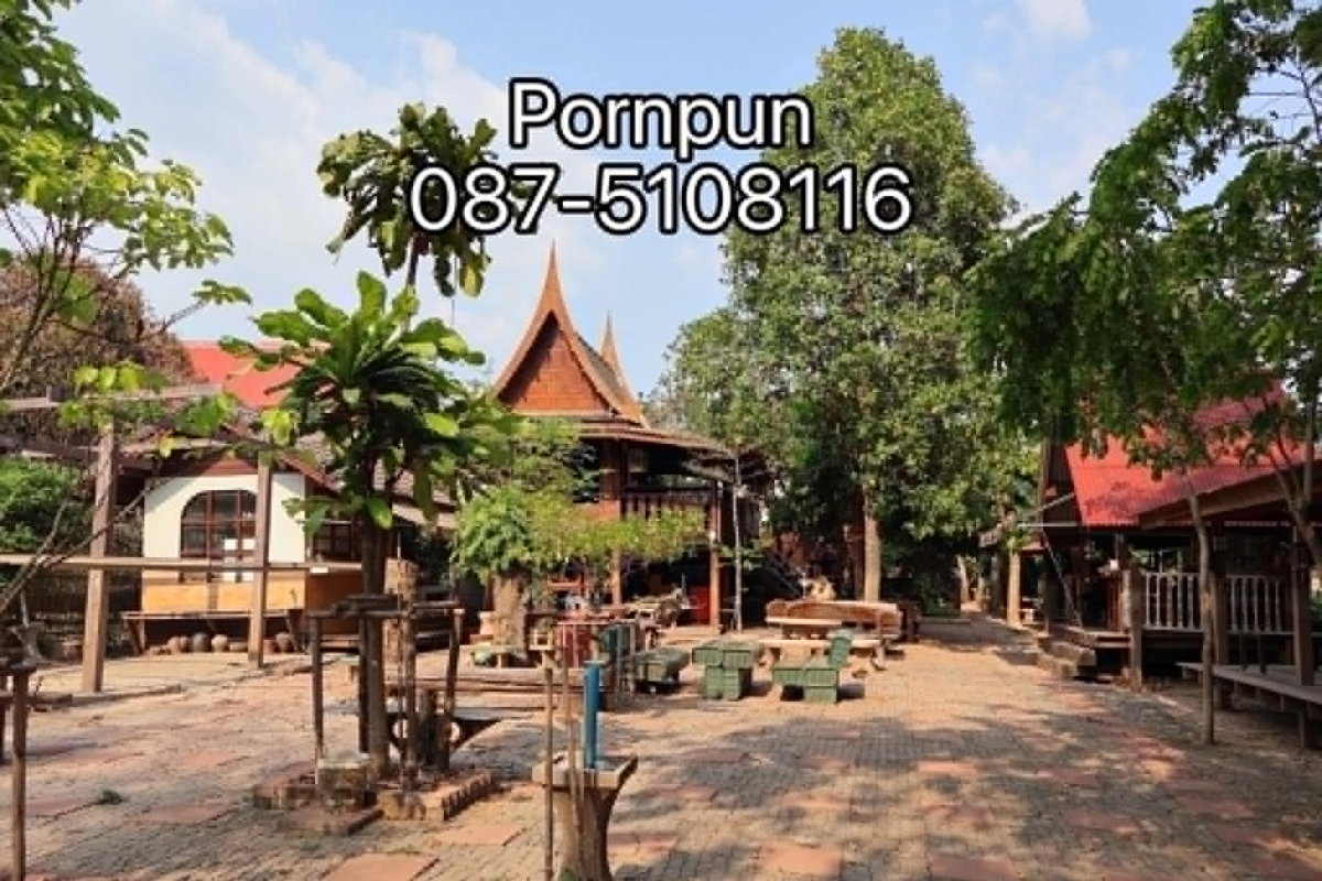 รูป ขายบ้านทรงไทย ไม้สัก ทรงสเปนรวม 2 หลัง พร้อมที่ดิน 380 ตารางวา ติดแม่น้ำเจ้าพระยา - รูปที่ 1/3