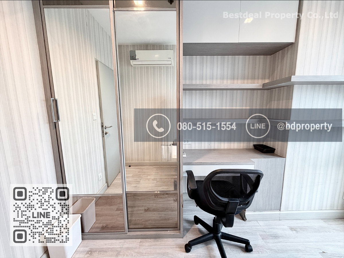 รูป Bestdeal ให้เช่าด่วน!!!ราคา 27,000เดือน ขนาด 2 ห้องนอน 55 sqm. เฟอร์นิเจอร์และเครื่องใช้ไฟฟ้าครบพร้อมเข้าอยู่ ใกล้MRT และ เซ็นทรัลพระราม 9 เพียง 80 ม. - รูปที่ 12/16