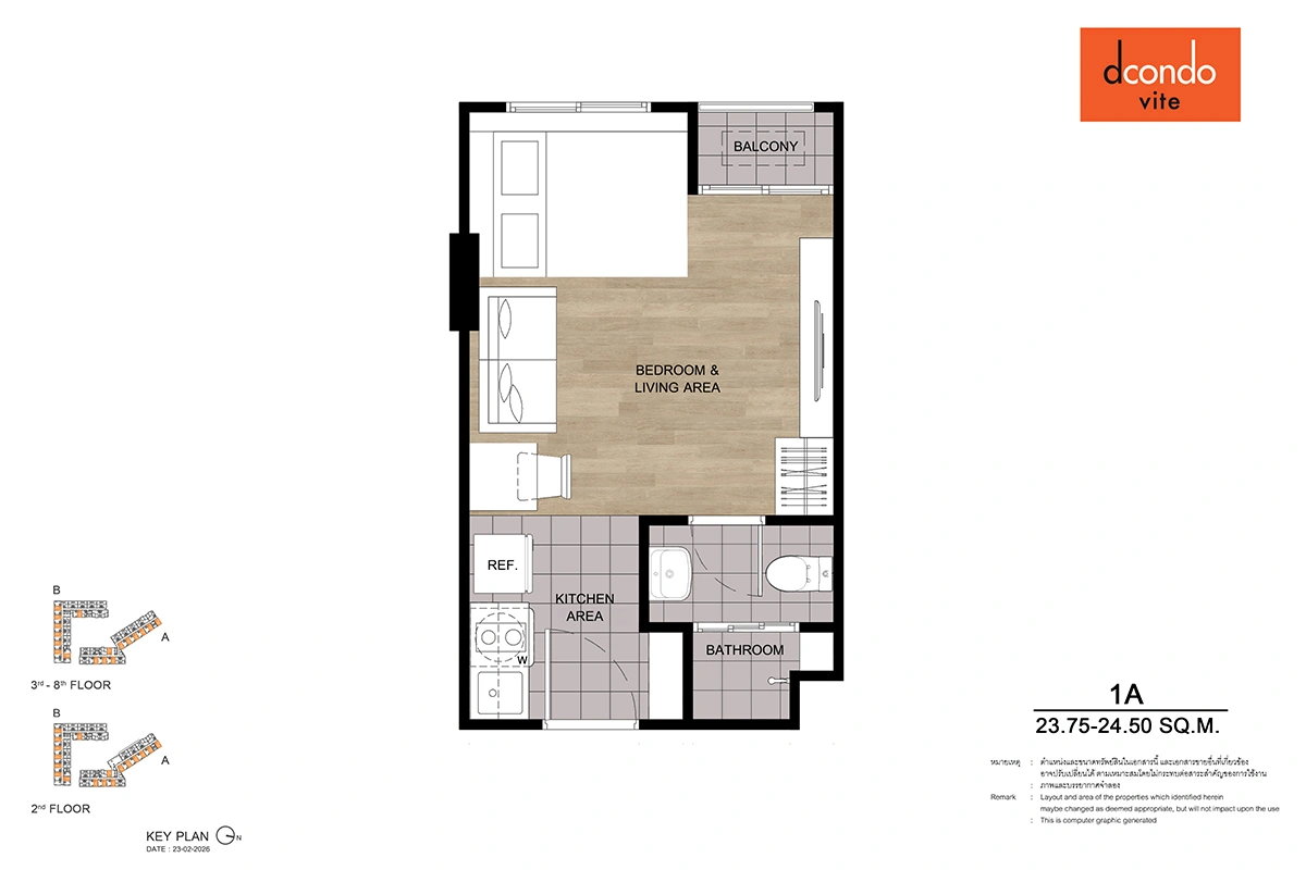 picture 🌿 dcondo Vite Pattaya by Sansiri | Type 1A | 23.75 SQ.M. | Thai Quota | Only 2.003 MB 💰🏡✨ - 3/6
