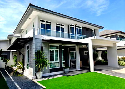 เช่าบ้านเดี่ยว เมกะ บางนา : ให้เช่าบ้านเดี่ยว  มัณฑนา 2 บางนา กม.7 (91.5 ตร.ว.) 4 นอน 5 น้ำ ใกล้เมกาบางนา