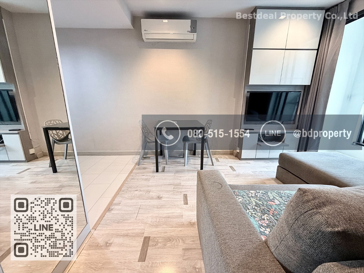 รูป Bestdeal ให้เช่าด่วน!!!ราคา 27,000เดือน ขนาด 2 ห้องนอน 55 sqm. เฟอร์นิเจอร์และเครื่องใช้ไฟฟ้าครบพร้อมเข้าอยู่ ใกล้MRT และ เซ็นทรัลพระราม 9 เพียง 80 ม. - รูปที่ 2/16