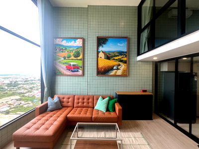 คอนโดให้เช่า : FOR RENT Origin Plug & Play E22 Station Duplex Unit | High Floor | Panoramic Paknam View