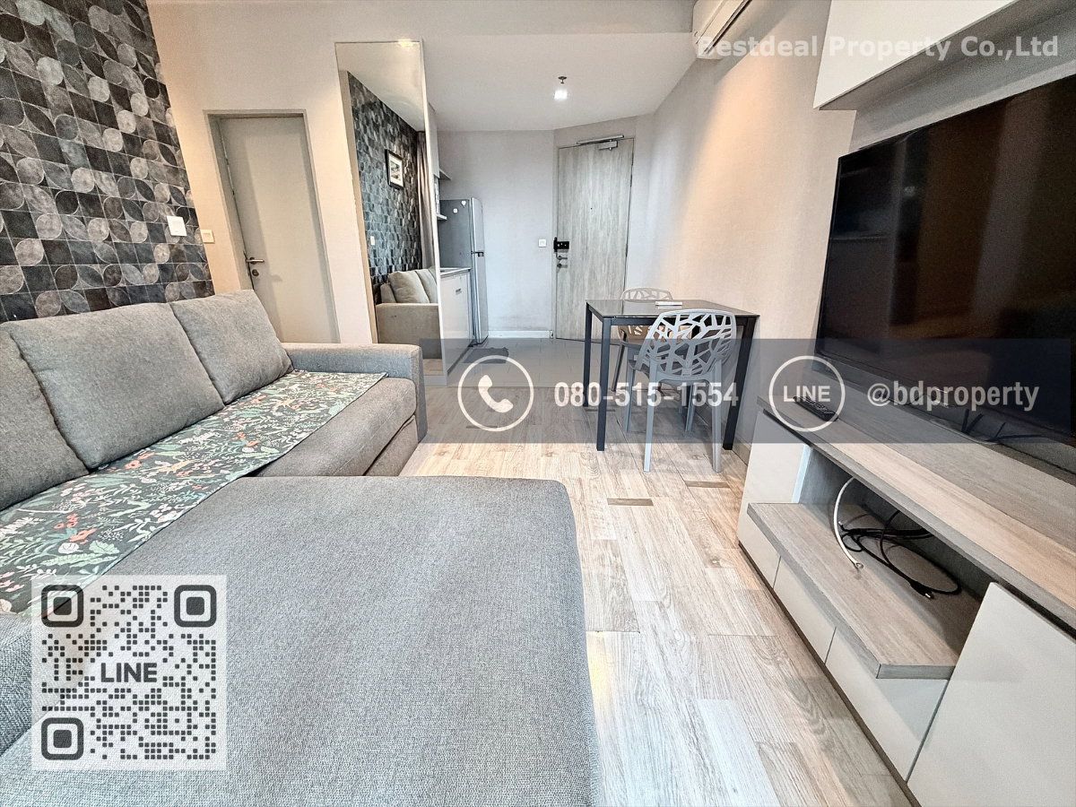 รูป Bestdeal ให้เช่าด่วน!!!ราคา 27,000เดือน ขนาด 2 ห้องนอน 55 sqm. เฟอร์นิเจอร์และเครื่องใช้ไฟฟ้าครบพร้อมเข้าอยู่ ใกล้MRT และ เซ็นทรัลพระราม 9 เพียง 80 ม. - รูปที่ 3/16
