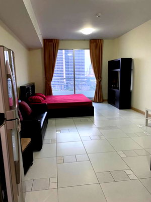 Condos for rent : P-43619 🔑 Studio Room for Rent Supalai River Place, 12A Floor Chao Phraya River Curve View, Near BTS Wongwian Yai Line: @easythaihome 085-592-2897